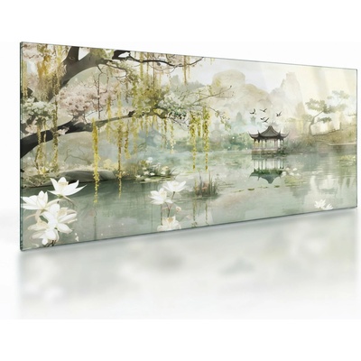 Sklenený obraz - Čínske jazero, jednodielne 100x50 cm na skle