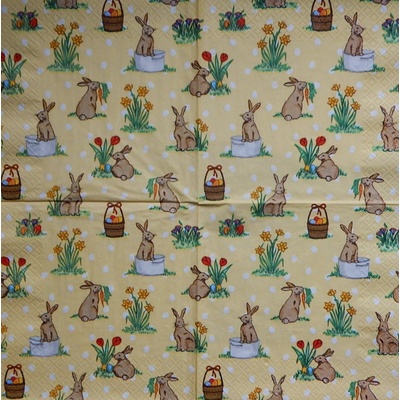 Home fashion obrúsky Malý zajíčci na žluté 33x33cm