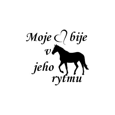 Nažehlovací nápis moje srdce s koněm Vzor: 2, Potisk: bílá