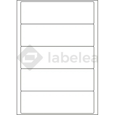 Labelea Samolepiace etikety 190x58 mm biele papierové, na hárku A4, pre laserovú a atramentovú tlač, Farba etikiet Biela, Počet hárkov v balení 100 EPY190058W005S