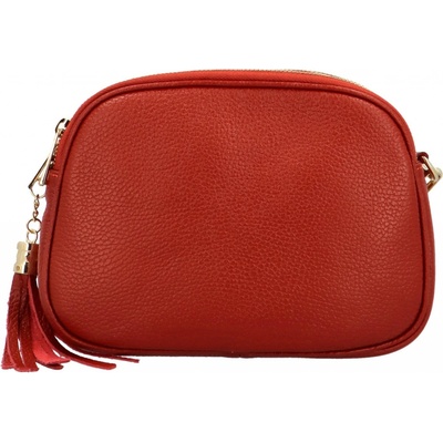 Módní dámská crossbody kabelka Anallisa cihlově zlatá červená