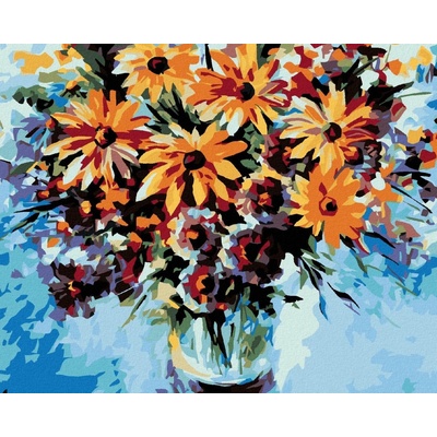 Zuty Luční kvítí a modré pozadí 100 x 80 cm vypnuté plátno na rám 8596530028475