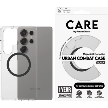 Image 1 of Panzer Гръб Care by PanzerGlass за Samsung Galaxy S25 Ultra, Flagship Case, Прозрачен, Urban Combat, QI Compatible, Черен