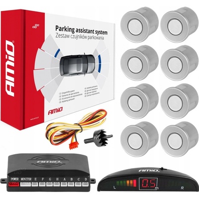 AMiO Sada asistentů parkování LED 8 senzorů stříbrných – Zboží Mobilmania
