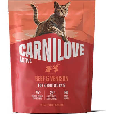 CARNILOVE ACTIVE Cat Dry Made with Beef & Venison for Sterilised Adult All 400 g