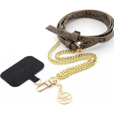 Púzdro Guess Crossbody Popruh PU 4G Chain with Charm Gold/ hnedé