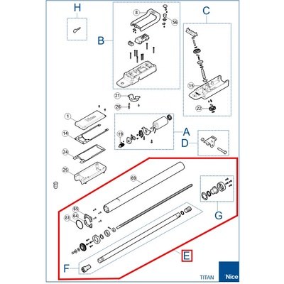 SPAMG206B00 Komplet kit piestu s rúrou pre pohon TTN3724