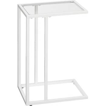 Image 1 of Hoobro Бяла помощна маса със стъклен плот