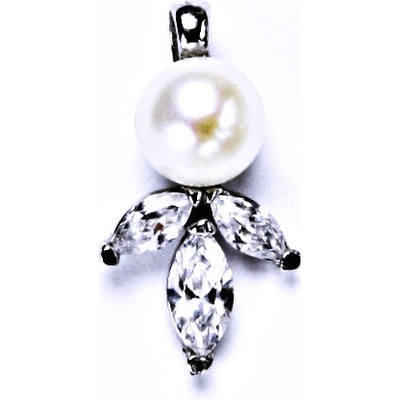 Čištín stříbrný přívěšek přírodní bílá perla P 1248