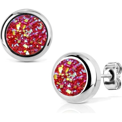 Nubis ocelové náušnice DRUZY Fuchsia NB310