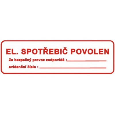 Bezpečnostní značky DT029B 30x10cm fólie Elek.spotřebič povolen