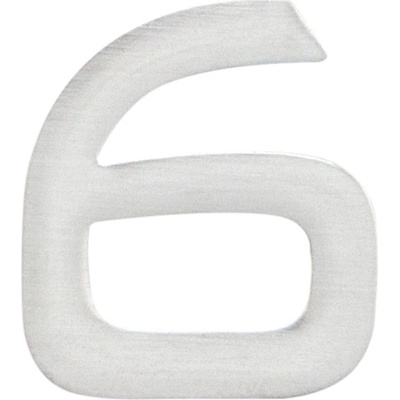 Domové číslo "6" nalepovacie nerezová oceľ 2,5 cm