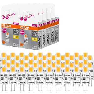 OSRAM LED BASE PIN MICRO, value pack with 50 low-voltage bulbs, replaces conventional 10W PIN special lamps, warm white (2700K), 1W, G4 base, matt glass, not dimmable, ultra-compact - 4099854340291 - boombu