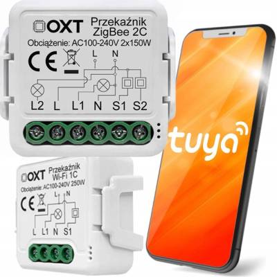 Mini modul OXT relé se 2 okruhy ZigBee Tuya