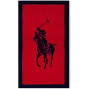 Ralph Lauren Home Хавлиена кърпа Ralph Lauren Home Polo Jacquard Beach Towel - Navy Red