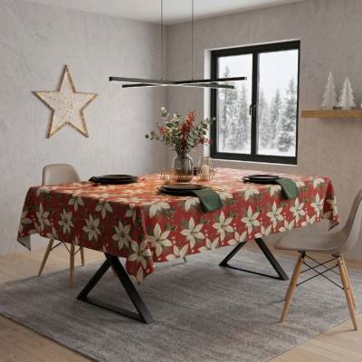 Mybesthome Vánoční ubrus Natale MAGIC I. červená motiv D 130x230 cm