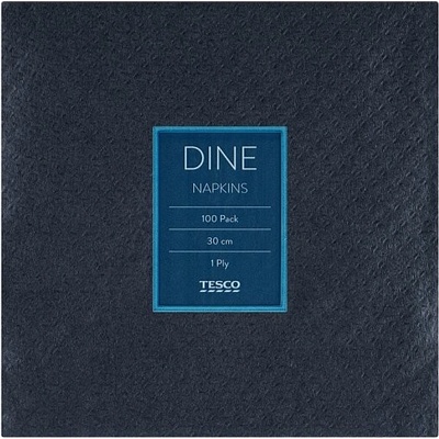 Tesco Dine obrúsky čierne 1 V 30x30 cm 100 ks
