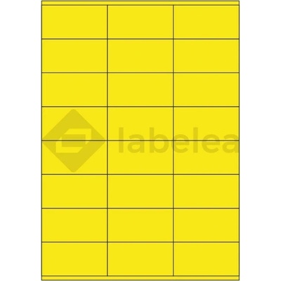 Labelea Samolepiace etikety 70x36 mm farebné papierové, na hárku A4, pre laserovú a atramentovú tlač, Farba etikiet Žltá, Počet hárkov v balení 100 EPY070036PY024S