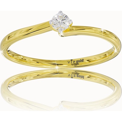VIPgold Prsteň s briliantom zo žltého zlata R330 66072z