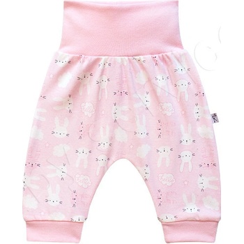 Baby Service Bavlnené nohavice buggy Zajúci Ružové