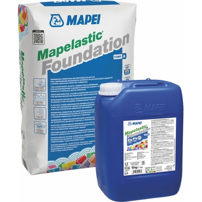 MAPEI Mapelastic Foundation dvojzložková elastická hydroizolačná malta na základy a spodnú stavbu 32 kg (zložka A 22 kg + zložka B 10 kg)