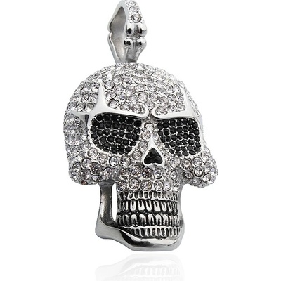 BM Jewellery Dámský přívěsek zirkonová lebka z chirurgické oceli S484200
