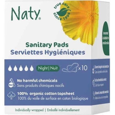 Naty ECO Nočná vložky s krídelkami 10 ks