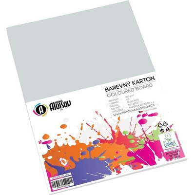 Karton barevný kreslicí A3 420 x 297 mm 50 listů/180g šedý