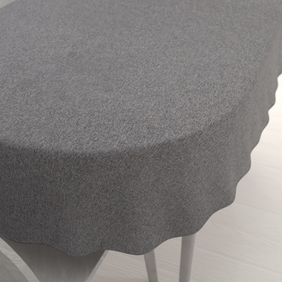 Biante Velký oválný ubrus BKT-551 Šedý režný 180x240 cm