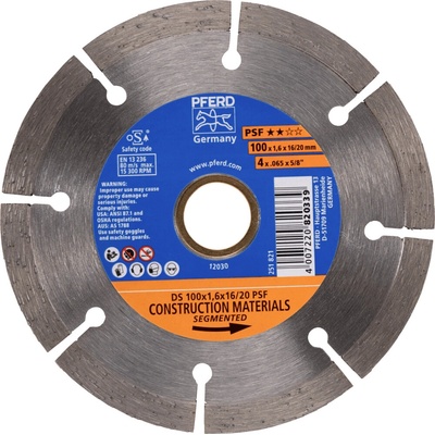 Pferd diamantový rezací kotúč 100 x 1,6 x 16 / 20 mm 68300037