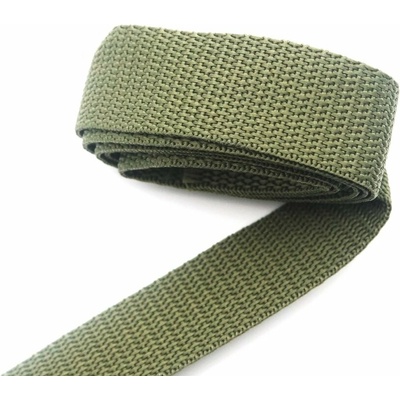 Polypropylénový popruh - khaki - šírka 2,5 cm