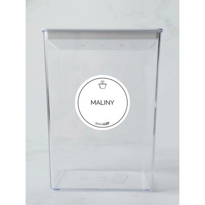 DomaLEP MALINY bílá samolepka na dózu základní písmo 5 cm