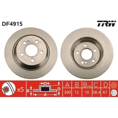 Brzdový kotúč TRW DF4915