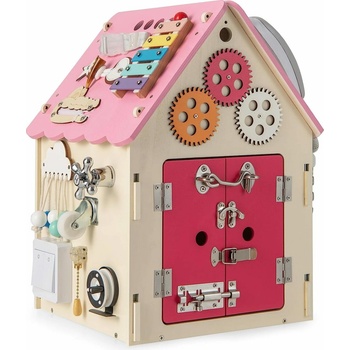 Costway Activity Board domček ružový