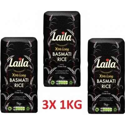 Laila Foods Xtra dlouhozrnná Basmati rýže 3 x 1 kg