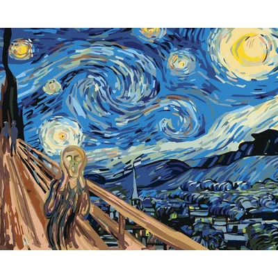 zuty Malování podle čísel Výkřik na hvězdnou noc 40 x 50 cm vypnuté plátno na rám