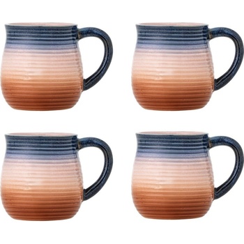 Bloomingville Сини/оранжеви керамични чаши в комплект 4 бр. 200 ml Tatum - Bloomingville (82072784)