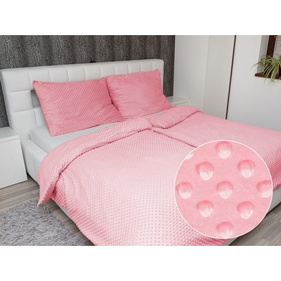 Biante obliečky Minky 3D bodky MKP-011 Svetlo ružové 140x220 70x90