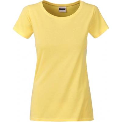 James & Nicholson Klasické dámske tričko z biobavlny 8007 Žltá