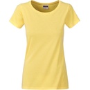 James & Nicholson Klasické dámske tričko z biobavlny 8007 Žltá