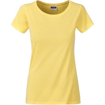 James & Nicholson Klasické dámske tričko z biobavlny 8007 Žltá