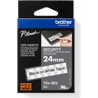 Páska Brother TZE-SE5 (Černý tisk/bílý podklad) - Originál