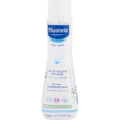 Mustela Bébé No Rinse Cleansing Milk почистващ лосион за тяло за бебешка кожа 200 ml