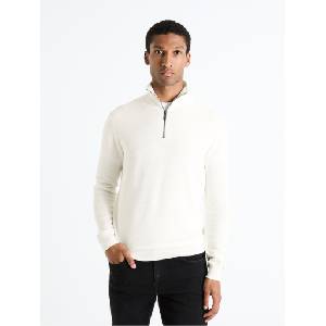 Celio Кремав мъжки пуловер със стояща яка Celio Celim Celio | Byal | МЪЖЕ | S