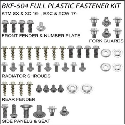ACCEL BKF-504 - sada skrutiek skrutky do plastov KTM SX 16-20 EXC 17-20