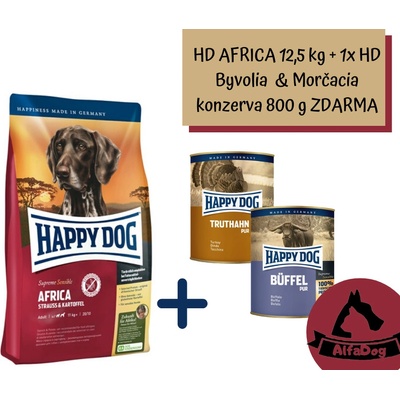Happy Dog Supreme Sensible Africa Pštros & Zemiaky 12,5 kg