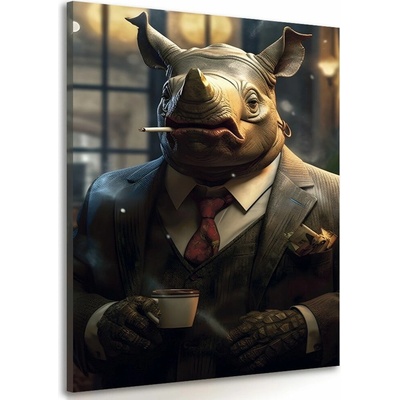 Obraz zvierací gangster nosorožec
