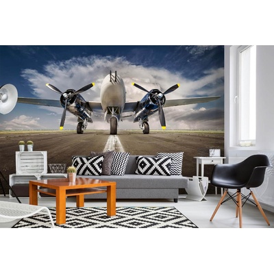 DIMEX ART Самозалепваща се флизелинова фототапета исторически военен самолет 375 x 250 см