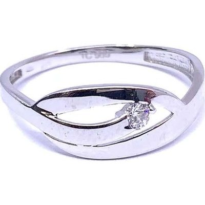 Diante Zlatý prsten s bílým kamenem 59636767