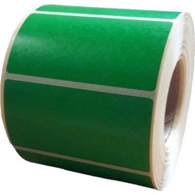 Papierová Etiketa 75 mm x 38 mm, Matný papier, Zelená, Dutinka 40 mm, 1000 ks/kotúč, Permanentné lepidlo, Priemer kotúča 92 mm